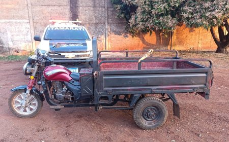Polícia Militar recupera motocicleta "moto-carga" furtada em oficina no Distrito de Nova Itamarati