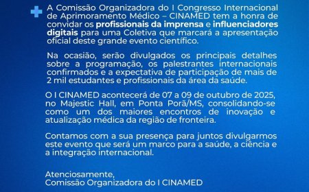 CONVITE: Coletiva de Imprensa Jornalistas, radialistas e Influenciadores