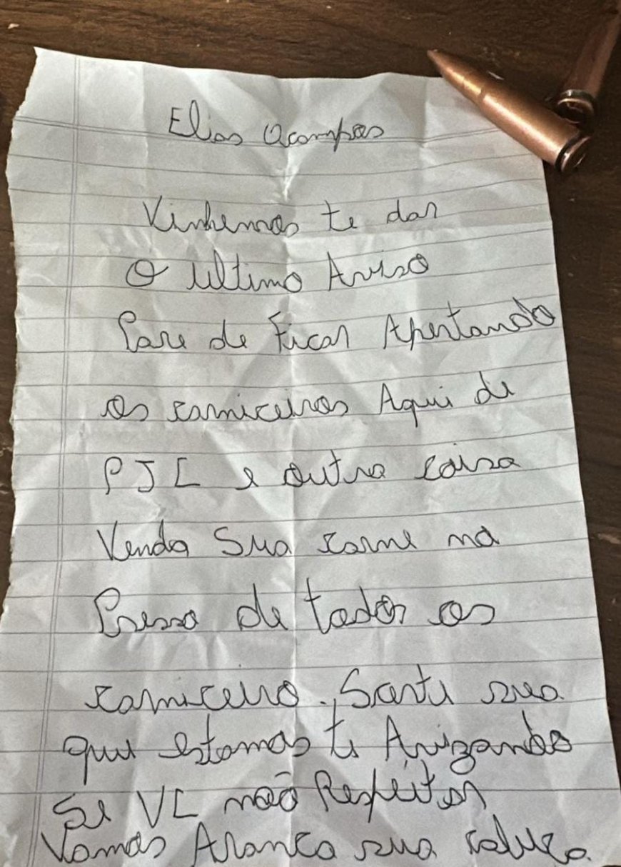 Pedro Juan Caballero: Bilhete ameaça dono de açougue que vende mais barato
