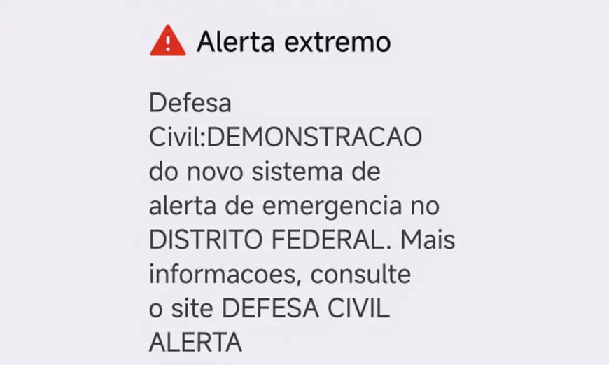 DF, GO, MS e MT: Defesa Civil testa aviso de desastre via celular