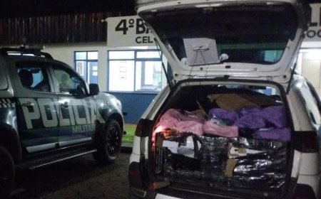 Polícia Militar apreende veículo carregado com produtos de contrabando em Ponta Porã