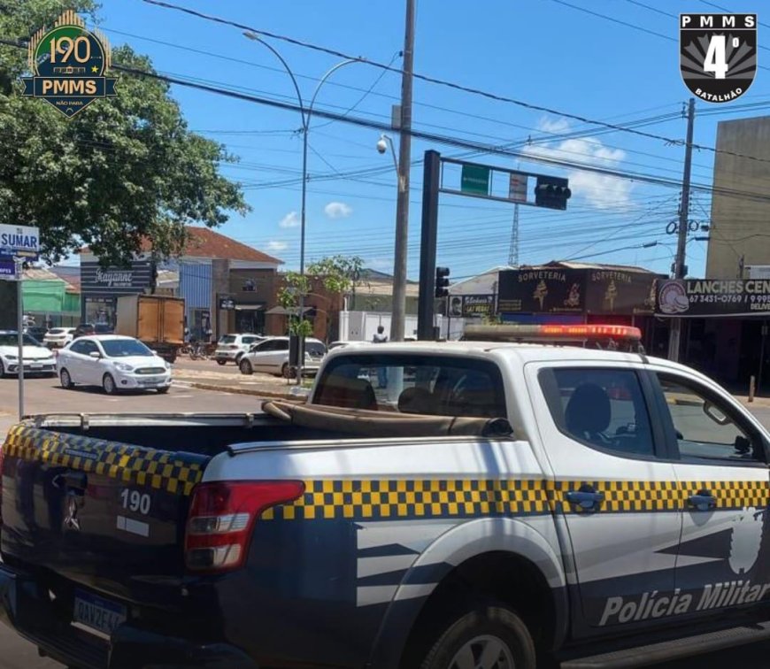 Equipe de Trânsito do 4° BPM cumpre mandado de prisão no centro de Ponta Porã