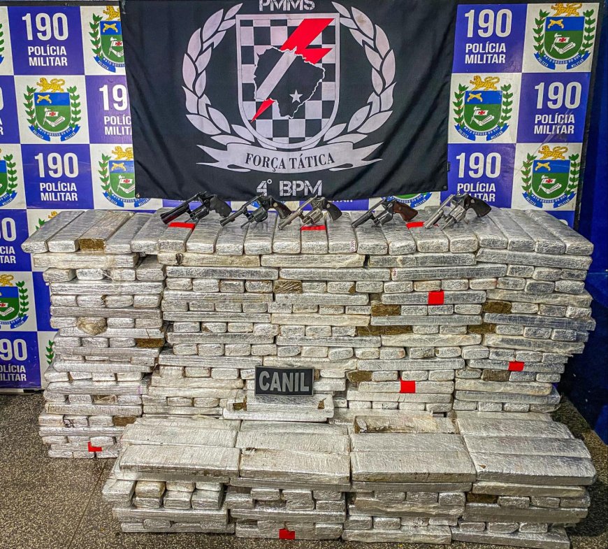 Ponta Porã: Força Tática e Canil do 4° BPM apreendem cerca de 500 kg
