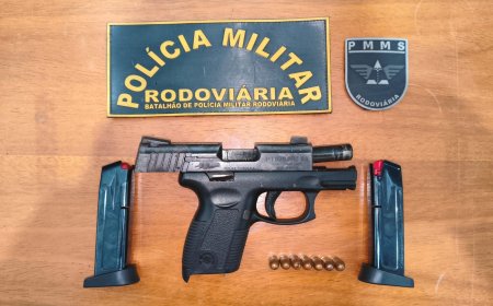 Anaurilândia: BPMRv apreende pistola .380 com numeração
