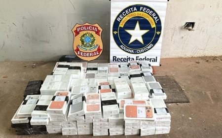 Dourados: Ação conjunta da Polícia Federal e Receita Federal do Brasil apreende celulares contrabandeados