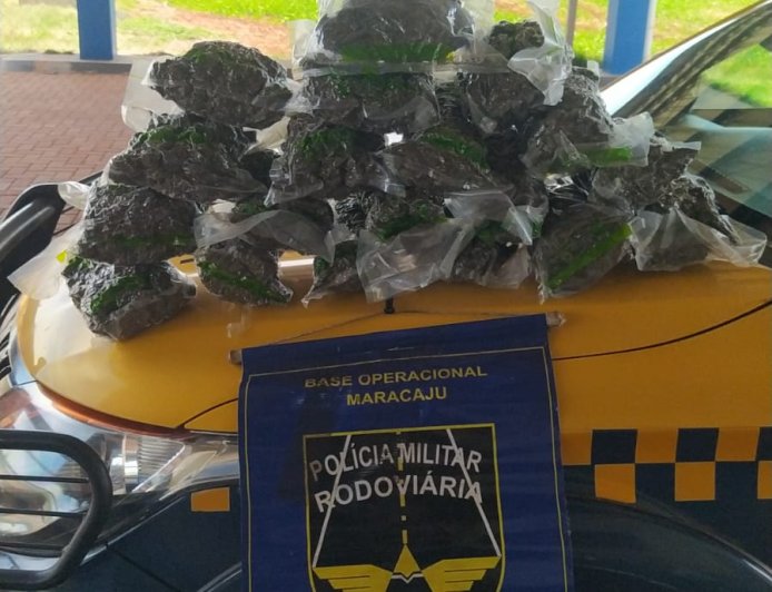 BPMRv apreende 9,6 kg de skank durante fiscalização em Maracaju