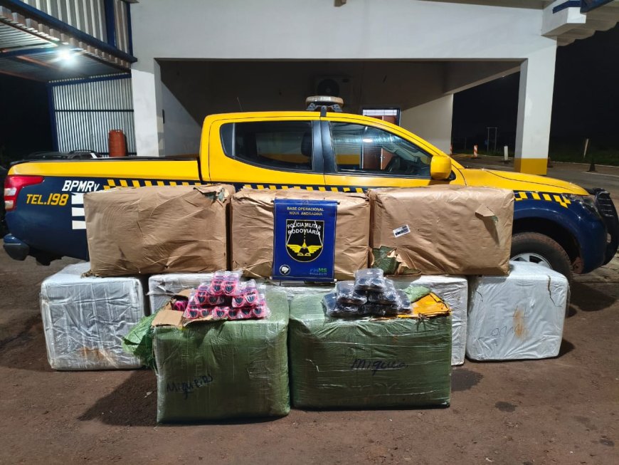 BPMRv apreende carga de óculos irregulares transportada em ônibus interestadual em Nova Andradina