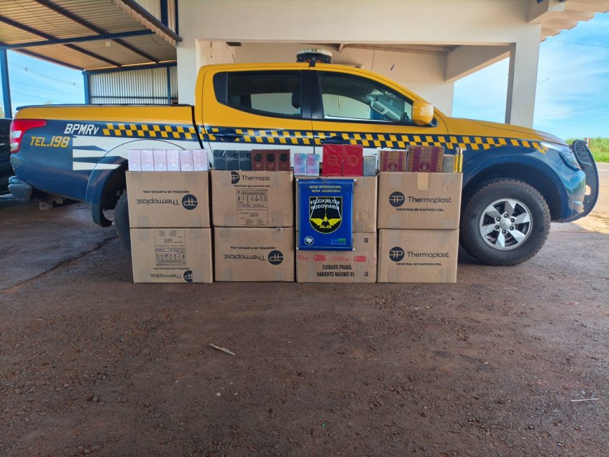Nova Andradina: BPMRv apreende nova carga de perfumes irregulares transportada por caminhão de frete