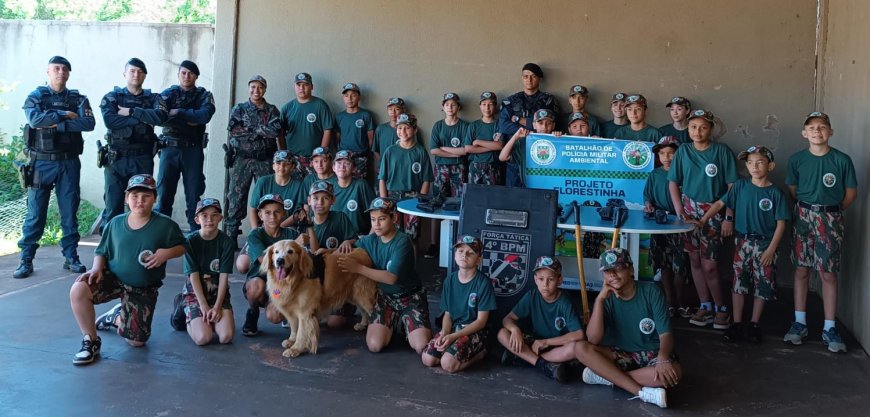 Projeto Florestinha recebe visita da Força Tática e Canil do 4º BPM em Amambai