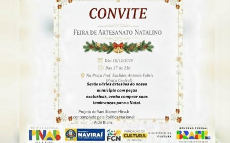 Naviraí: A feira de artesanato natalino traz presentes únicos e decorações incríveis para a Praça Euclides Fabris