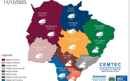 Cemtec: Quinta começa abafada e termina com chuva forte em MS