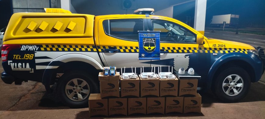 BPMRv apreende equipamentos eletrônicos durante fiscalização na MS-276