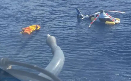 Cabo Frio: Helicóptero faz pouso forçado no mar