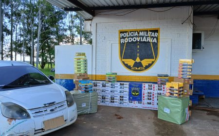 BPMRv apreende mercadorias contrabandeadas após abandono de veículo na MS-164