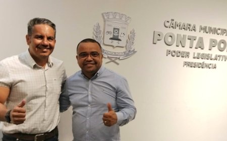Vice-prefeito Dr. Patrick Derzi realiza visita institucional à Câmara Municipal de Ponta Porã