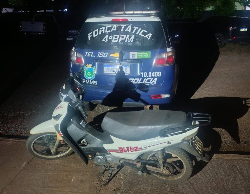 Ponta Porã: Polícia Militar recupera motocicleta roubada
