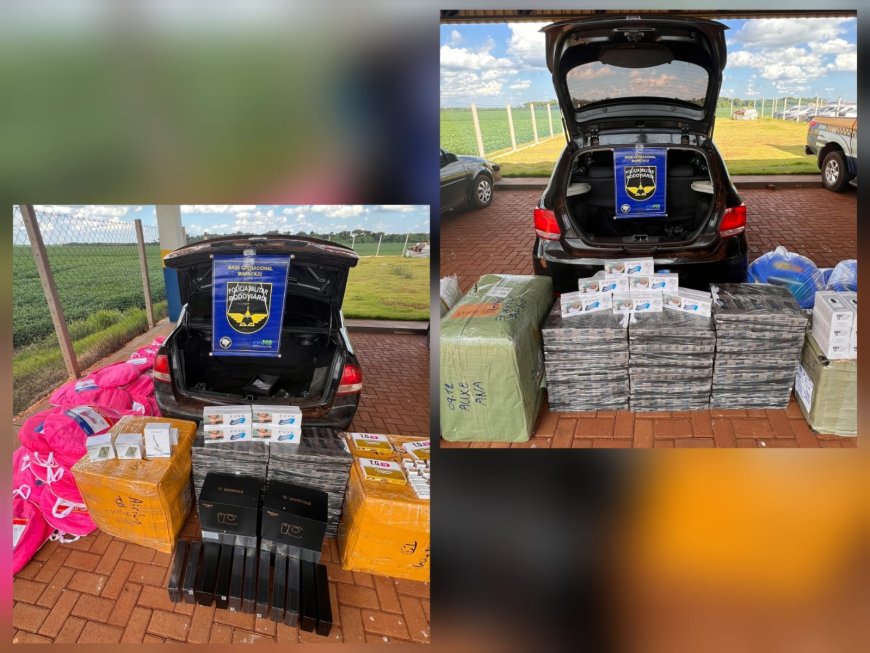 BPMRv apreende mercadorias contrabandeadas durante fiscalização na MS-162, em Maracaju