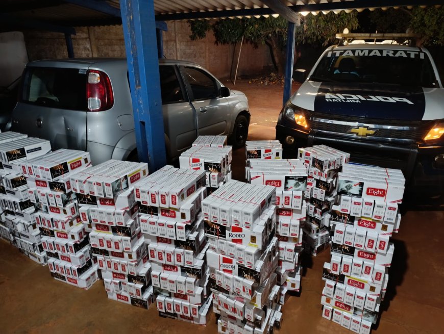 Polícia Militar apreende 700 pacotes de cigarros contrabandeados no Distrito de Nova Itamarati