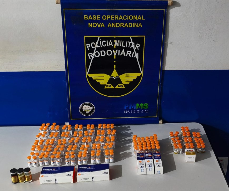 BPMRv apreende medicamentos contrabandeados em ônibus durante fiscalização no Vale do Ivinhema