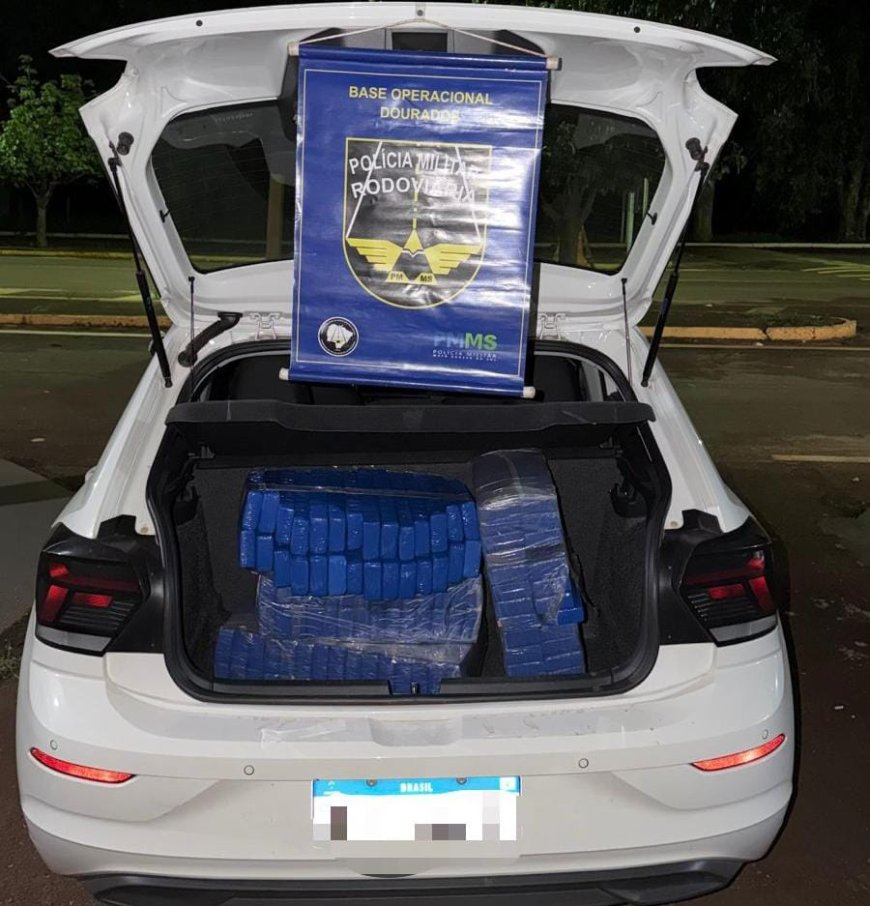 Dourados: BPMRv apreende quase 100 quilos de maconha durante fiscalização na MS-162