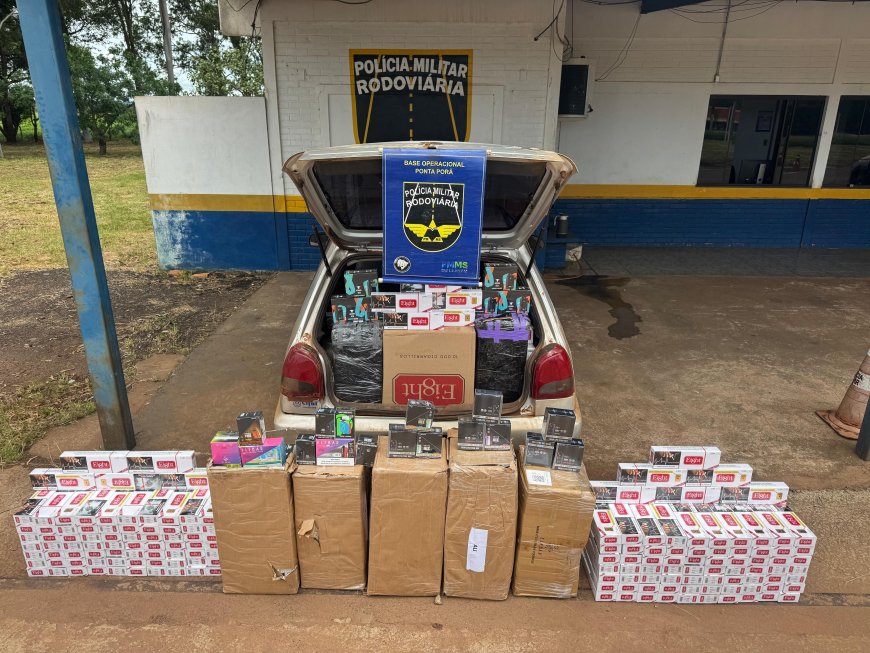 BPMRv apreende cigarros e eletrônicos durante fiscalização na MS-164