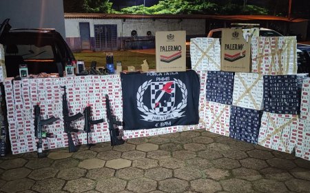 Força Tática do 4º BPM intercepta carga de cigarros e armamentos de airsoft após perseguição na fronteira