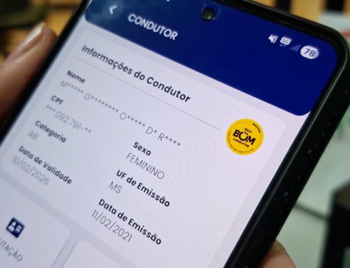 Detran-MS orienta sobre renovação automática da CNH para Bom Condutor e como solicitar a versão impressa