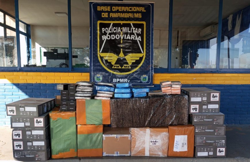Aral Moreira: BPMRv apreende mercadorias estrangeiras e causa prejuízo de R$ 125 mil ao crime