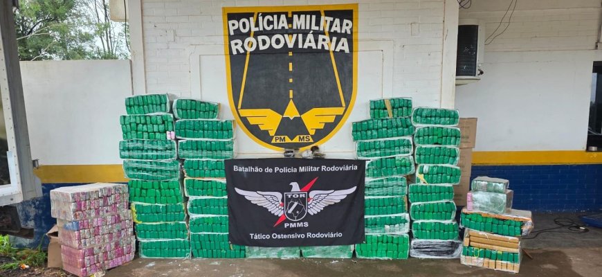 BPMRv apreende mais de uma tonelada de drogas e recupera veículo roubado na MS-164