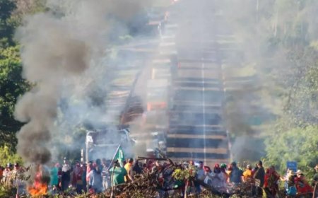 Grupo do Movimento Sem Terra bloqueia a BR-163 em Campo Grande