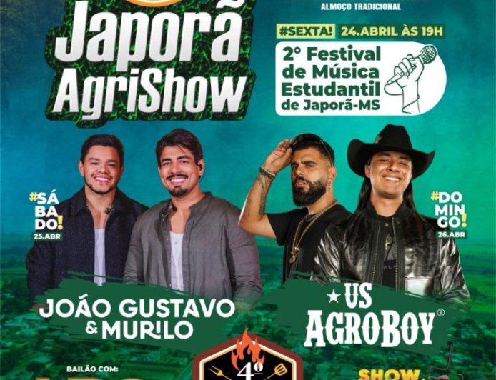 Evento: JAPORÃ vai sortear R$ 64 mil em dinheiro na festa dos 34 anos da cidade