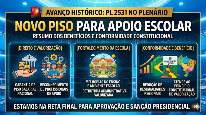 Justiça histórica: PL 2531 avança no Senado e promete piso salarial para apoio Escolar
