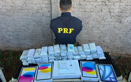 Ação: PRF apreende carga de celulares contrabandeados em Dourados e prende dois suspeitos