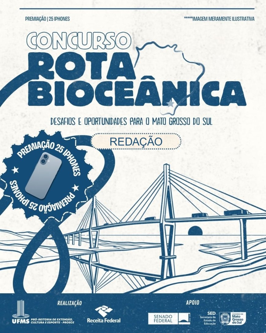 UFMS: Concurso de Redação da Rota Bioceânica premia 25 estudantes de Mato Grosso do Sul