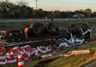 Campo Grande: Motorista de 72 anos morre após caminhão carregado com sal mineral capotar na BR-163