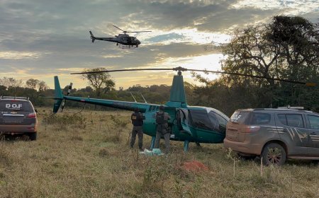 Após perseguição, helicóptero com quase 350 quilos de cocaína é interceptado
