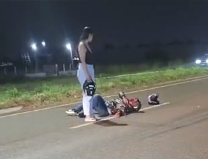 Acidente entre motos em Ponta Porã deixa um morto e um ferido