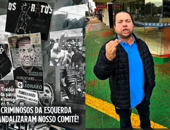 Comitê Político de Rodolfo Nogueira em Dourados é alvo de vandalismo e ataques com tinta