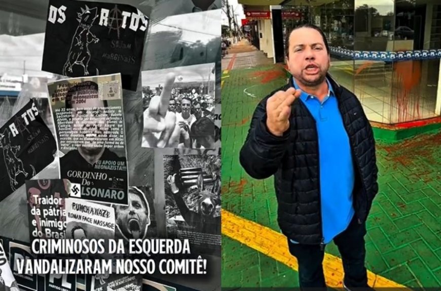 Comitê Político de Rodolfo Nogueira em Dourados é alvo de vandalismo e ataques com tinta