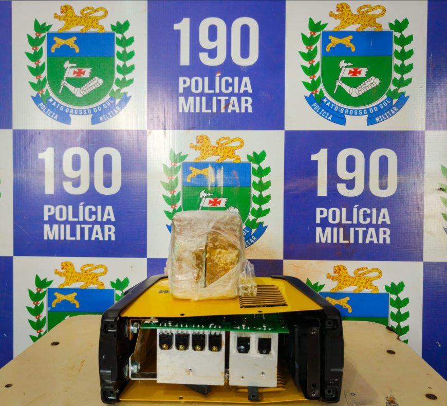 4º BPM apreende pasta base de cocaína escondida em máquina de solda em Ponta Porã