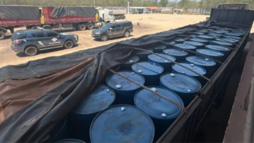 Corumbá: Fiscalização na fronteira apreende 15 toneladas de químico utilizado na fabricação de cocaína