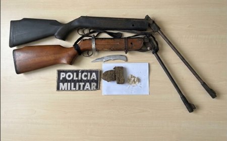 Sanga Puitã: Polícia Militar prende homem por violência doméstica, apreende armas de fogo e drogas