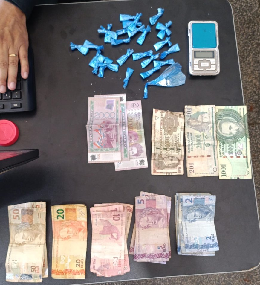 Ponta Porã: Polícia Militar apreende 27 porções de cocaína, dinheiro e balança de precisão