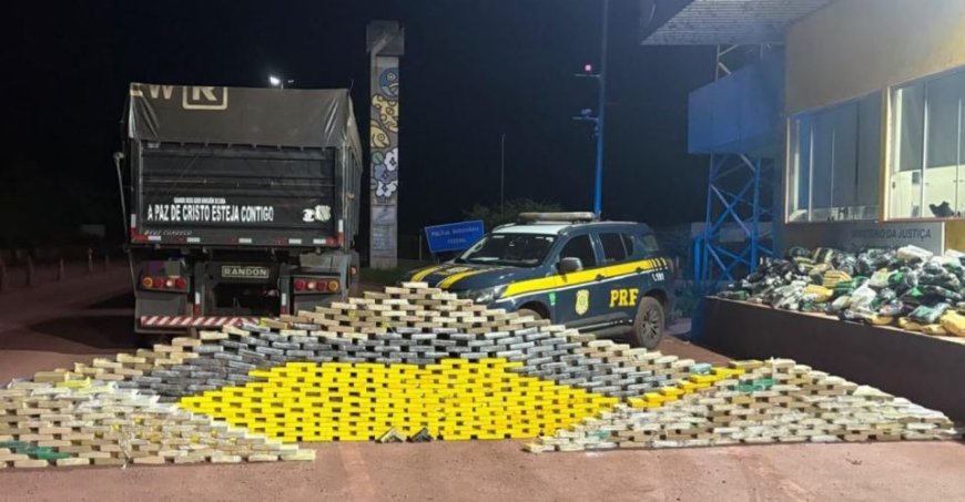 BR-162: PRF apreende mais de 1,1 tonelada de drogas em caminhão