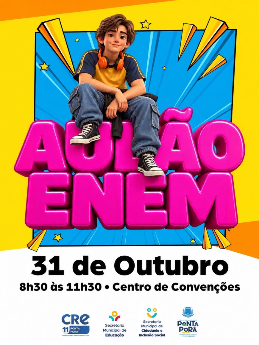 Prefeitura disponibiliza neste sábado o “Aulão do Enem” em Ponta Porã