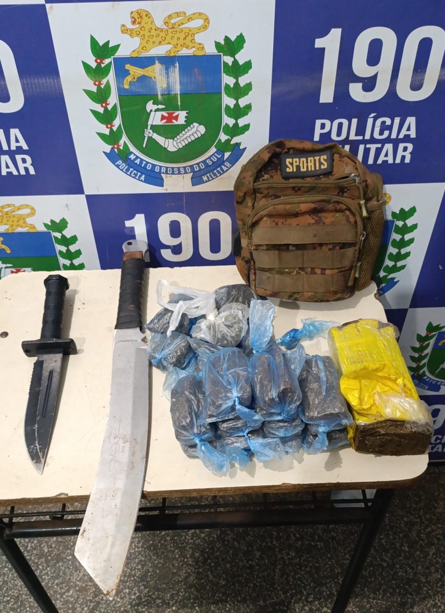 Ponta Porã: Polícia Militar apreende mais de 1,4 kg de maconha e recupera bicicleta furtada na Vila Ferroviária